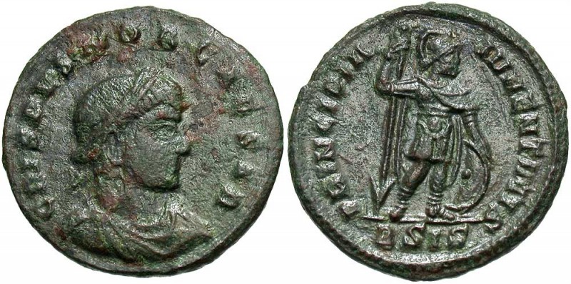 Crispus, as Caesar, 316 - 326 AD
AE19, Siscia Mint, 2.99 grams
Obverse: CRISPV...