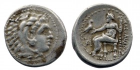 Kingdom of Macedon. Alexander III 'The Great' AR Drachm. 
Head of Herakles right, wearing lion's skin headdress 
Rev: Zeus seated left, holding eagle ...
