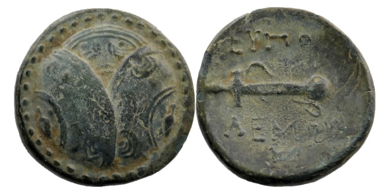 CARIA. Mylasa. Eupolemos (Circa 295-280 BC). Ae.
Three overlapping shields, with...