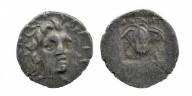 Islands off Caria, Rhodos.170-150 B.C. AR hemidrachm
Helios, radiate face right
Rev: Rose with bud to right, all in incuse square. 
NG Keckman 658.
1,...