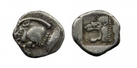 Kyzikos, Mysia. AR Obol c. 450-400 BC.
1,20 gr. 11 mm