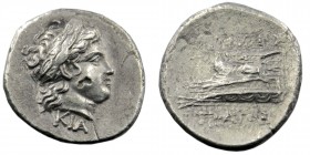 BITHYNIA, Kios. Circa 350-300 BC. AR Drachm
Laureate head of Apollo right; KIA below
Rev: Prow of galley left, star on stern
RG 2; HGC 7, 552.
5,13 gr...