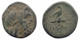 PHRYGIA. Epikteteis. Ae (2nd-1st centuries BC)
Obv: Laureate head of Zeus right.
Rev: Eagle standing right on thunderbolt.
BMC 4 var. (letters); Asia ...