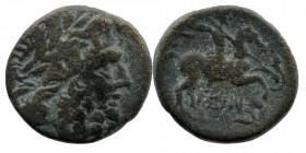 PISIDIA. Isinda. Ae (2nd-1st centuries BC).
Obv: Laureate head of Zeus right.
Rev: ΙΣΙΝ. Warrior on prancing horse right,
SNG France 1576; Lindgren & ...