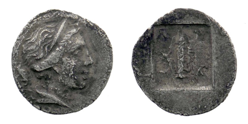 LYCIA. Lycian League. Kragos. 1/4 Drachm (Circa 48-27 BC) AR
Head of Artemis rig...