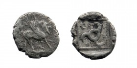 DYNASTS of LYCIA. Uncertain dynast. Circa 500-470/60 BC. AR Hemidrachm
Pegasos flying right / Triskeles in incuse square.
Falghera -; SNG Copenhagen -...