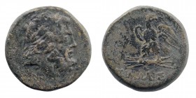 PONTOS. Amisos. Ae (Circa 100-85 BC).
Obv: Laureate head of Zeus right.
Rev: AMIΣOV.
Eagle, with head right, standing left on thunderbolt
SNG BM Black...
