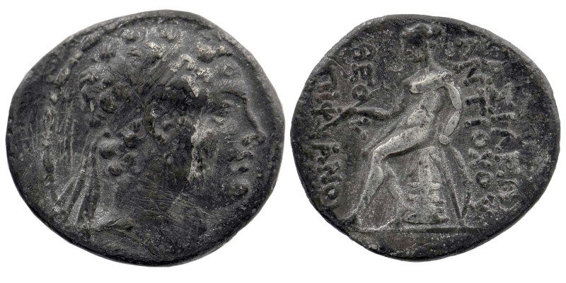 Seleukid Empire, Antiochos IV Epiphanes AR Drachm. Antioch, 175-164 BC. 
Diademe...