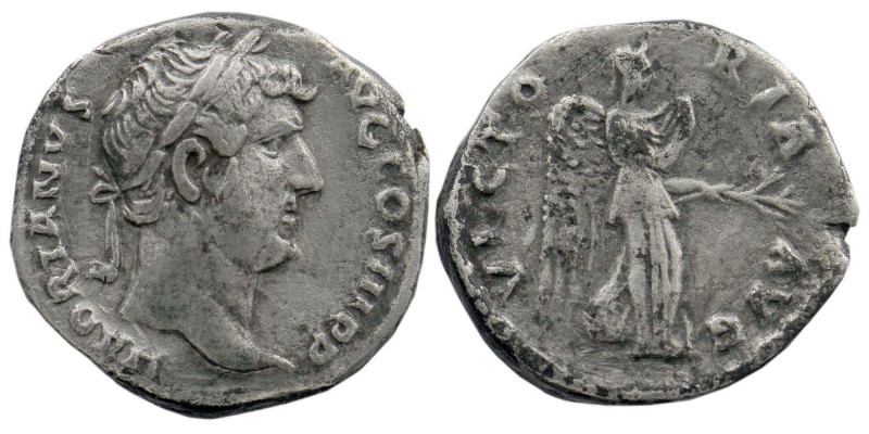 Hadrian (AD 117-138). AR denarius Rome
laureate head of Hadrian right
Rev: Vic...