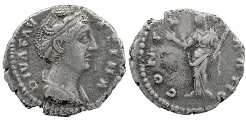 Diva Faustina Senior. Died AD 140/1. AR Denarius Rome mint
3,56 gr. 18 mm