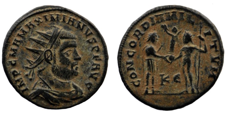 Maximianus Herculius AD 286-305. Cyzicus AE 
Obv: IMP C MA MAXIMIANVS AVG, radia...