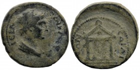 LYDIA. Sardeis. Pseudo-autonomous. Time of Vespasian (69-79). Ae.
Obv: IERA CYNKLHTOC.
Draped bust of Senatus right.
Rev: CAPΔIANΩN.
Tetrastyle temple...