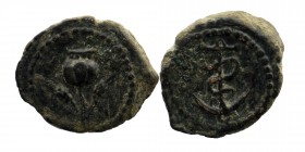 Galatia. Ankyra. Time of Antoninus Pius to Commodus, 138-192. AE
Poppy between two grain ears.
Rev: Anchor entwined by serpent.
Lindgren I A 884B. RPC...