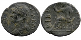 PHRYGIA, Kibyra. Hadrian. AD 117-138 AE
Obv: KΛICAP ΛΔPIANOC / Laureate bust left
Rev: KIBVP... / Zeus seated left resting on sceptre. 
RPC III 2297 v...