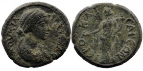 Phrygia. Hierokaisareia. Lucilla (Augusta, 164-182 AE
Obv: draped bust of Lucilla right
Rev: Homonoia standing left holding patera and cornucopia
RPC ...