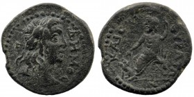 PHRYGIA. Kibyra. Pseudo-autonomous. Time of Marcus Aurelius (161-180). Ae.
Obv: Laureate head of Demos right.
Rev: Zeus-Sarapis seated left on throne,...