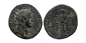 PHRYGIA. Eumenea. Domitian (81-96). Ae. M. Kl. Valerianos, high priest of Asia.
Obv: AV ΔOMITIANOC KAI ΓEPMANIKOC.
Laureate head right.
Rev: EICANΓEIΛ...