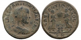 Pisidia.Antioch, Gordian III AD 238-244. AE 
laureate, draped and cuirassed bust right 
Rev: two figures of Victory setting shield on palm inscribed,t...