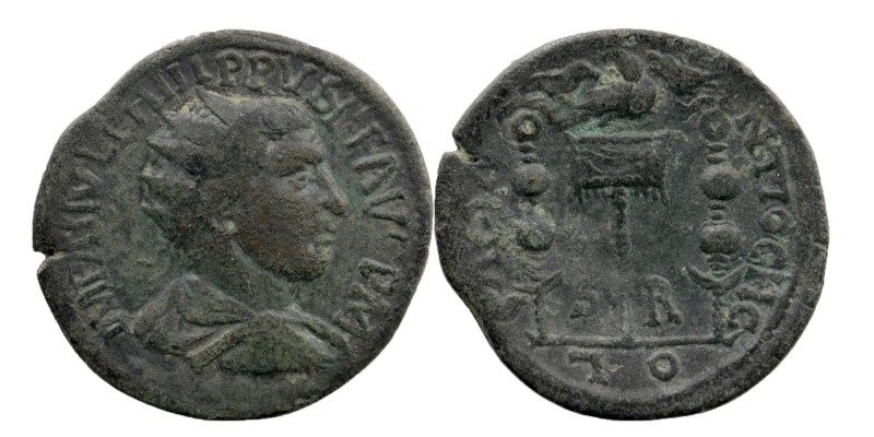 Pisidia, Antioch. Philip I. A.D. 244-249. AE
Radiate, draped, and cuirassed bust...