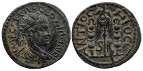 PISIDIA. Antioch. Volusian (251-253). Ae.
Obv: IMP CAE RASLLOVNAHI AVC.
Radiate, draped and cuirassed bust right.
Rev: ANTIOCHI OCL / SR.
Legionary ea...
