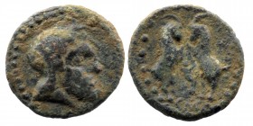 PISIDIA. Sagalassus. Ae (Circa 1st century BC).
Obv: Laureate head of Zeus.
Rev: ΣAΓΑ.
Two rampant goats.
Cf. SNG von Aulcok 5156 (rv. legend).
2,89 g...