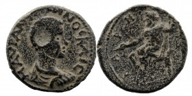 PISIDIA. Baris. Caracalla (Caesar, 195-197). Ae.
Obv: M AYP ANTΩNINOC KAIC.
Draped bust right.
Rev: BAPHNΩN.
Zeus seated left, holding phiale and scep...