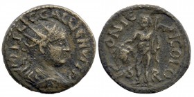 LYCAONIA. Iconium. Gallienus (253-268). Ae.
Obv: IMP C P LIC GALLIENVS...
Radiate, draped and cuirassed bust right.
Rev: ICONIEN COLO / S - R.
Herakle...