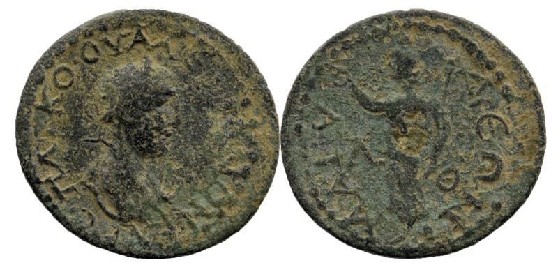 PAMPHYLIA. Magydos. Valerian II. Caesar, 256 - 258 AE
Obv: ΠΛΙ ΚO ΟΥΑ ΛΕΡΙΑΝΟΝ /...