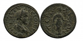 PAMPHYLIA. Perge. Trajan Decius AD 249-251.
 Obv: ..M.K. ЄPЄN ΔЄΚΙΟΝ/ Laureate, draped and cuirassed bust right 
Rev: ΠЄPΓAIΩN../Artemis, radiate, adv...