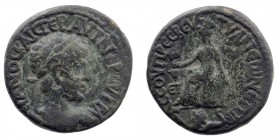 CAPPADOCIA. Tyana. Trajan (98-117). Ae. 
T. Pomponius Bassus, presbeutes. Dated year 1 (98).
Obv: ΑVΤ ΝЄΡΟV ΤΡΑΙΑΝΟС ΚΑΙС ΓЄΡ.
Laureate, draped and cu...