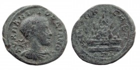 CAPPADOCIA. Caesarea. Gordian III (238-244). Ae. Dated RY 4 (240/1).
Laureate, draped and cuirassed bust right.
Mt. Argaeus set upon altar.
Sydenham 6...