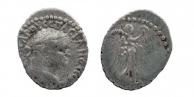 CAPPADOCIA. Caesarea. Vespasian (AD 69-79). AR hemidrachm 
 laureate head of Vespasian right 
Rev: Victory advancing right, wreath upward in right han...