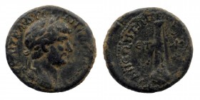 Cappadocia, Tyana. Hadrian. A.D. 117-138. AE
laureate head of Hadrian
Rev: club; in field, left and ΕΤ Κ
RPC online; Volume: III №: 2957 
3,59 gr. 18 ...