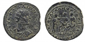 Cilicia. Mopsouestia-Mopsos. Gallienus AD 253-268. AE 
Dated CY 323 = AD 255-256.
Radiate, draped, and cuirassed bust right 
Rev: Tyche of Mopsouestia...