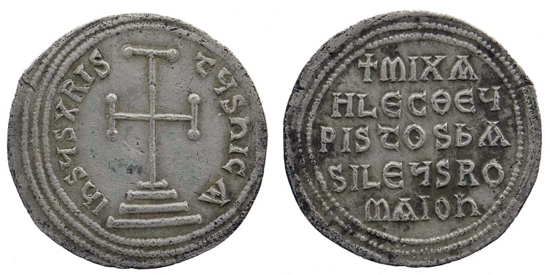 Michael II the Amorian AR Miliaresion. Constantinople, AD 820-829.
Obv: ҺSЧS XRI...
