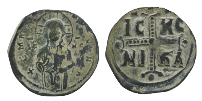 Anonymous (attributed to Michael IV). Ca. 1034-1041. AE Follis
Three-quarter len...