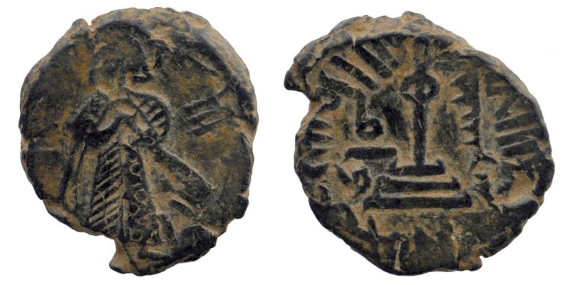 Abd al-Malik ibn Marwan AD 685-705. (AH 65-86). Standing caliph type
Legend in K...