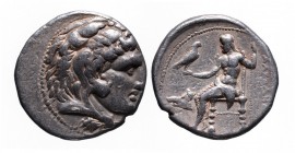 Kings of Macedonia, in the name of Alexander III the Great, 336-323 BC, posthumous issue, uncertain Mint in Phoenicia or Syria, ca. 317-300 BC.
Head o...