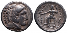 Kings of Macedonia, in the name of Alexander III the Great, 336-323 BC, posthumous issue, Amphipolis Mint, ca. 323-320 BC.
Head of Herakles wearing li...