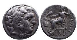 Kings of Macedonia, Alexander III the Great, 336-323 BC, posthumous issue struck under Philip III, Colophon Mint, ca. 323-319 BC.
Head of Herakles wea...