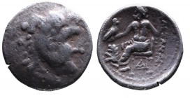 Kings of Macedonia, Alexander III the Great, 336-323 BC, imitative issue of Magnesia (?) Mint, late IV-early III BC.
Barbarised head of Herakles weari...
