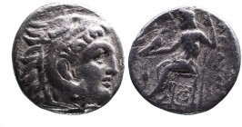 Kings of Macedonia, Alexander III the Great, 336-323 BC, posthumous issue struck under Antigonos I Monophthalmos, Lampsakos Mint, ca. 310-301BC.
Head ...