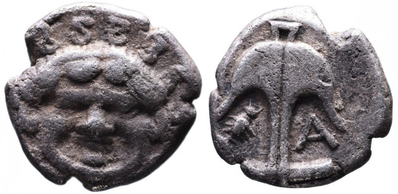 Thrace, Apollonia Pontica, late 5th-4th centuries.
Facing gorgoneion;
Anchor upr...