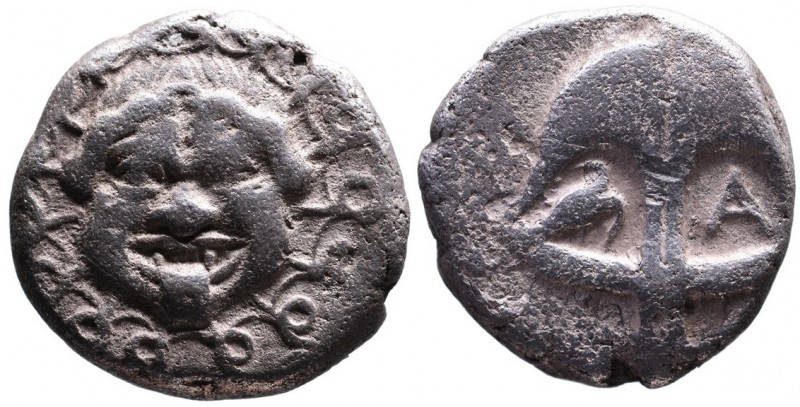 Thrace, Apollonia Pontica, late 5th-4th centuries.
Facing gorgoneion;
Anchor upr...