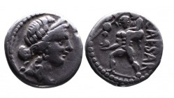 Julius Caesar, mint travelling with Caesar in Africa, 47 BC.
Diademed head of Venus right;
Aeneas carrying palladium in right hand and Anchises on lef...