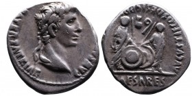 Augustus 27 BC - AD 14, with Gaius and Lucius Caesares, Lugdunum Mint, 2 BC - AD 4.
Laureate head of Augustus right, CAESAR AVGVSTVS DIVI F PATER PATR...