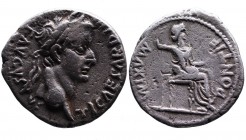 Tiberius AD 14-37, "tribute penny", Lugdunum Mint, ca. AD 18-35;
Laureate head of Tiberius right, TI CAESAR DIVI AVG F AVGVSTVS;
Livia as Pax, seated ...