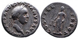 Vespasianus AD 69-79, Rome Mint, AD 69-70.
Laureate head of Vespasianus right, IMP CAESAR VESPASIANVS AVG;
Aequitas standing left, holding scales and ...