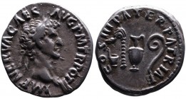 Nerva AD 96-98, Rome Mint, AD 97.
Laureate head of Nerva right, IMP NERVA CAES AVG PM TR POT;
Priestly implements: simpulum, sprinkler, jug and lituus...