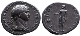 Traianus AD 98-117, Rome Mint, AD 112-114.
Laureate and draped bust of Traianus right, IMP TRAIANO AVG GER DAC PM TRP COS VI PP;
Naked Genius standing...